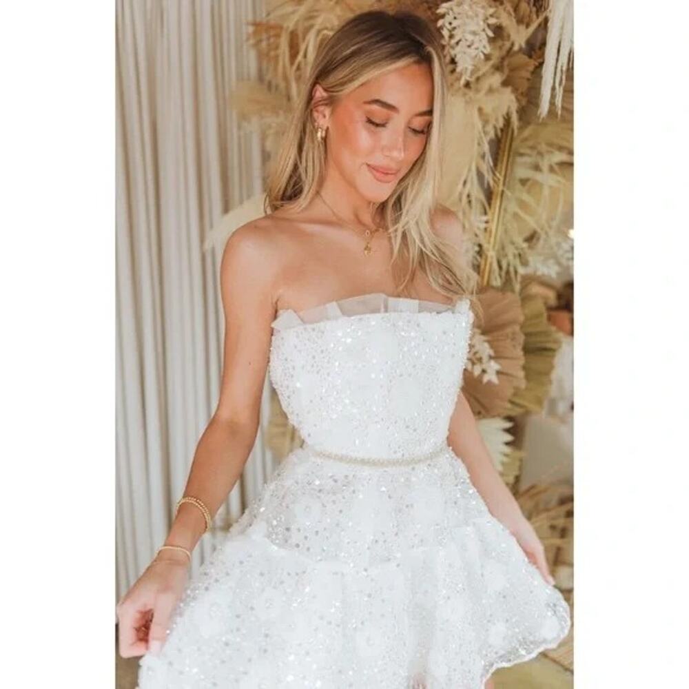 Show Me Your Mumu She's The One Dress in Embellished Tulle Floral M